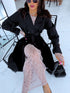 Extended trench coat "Spring season 6180" - black